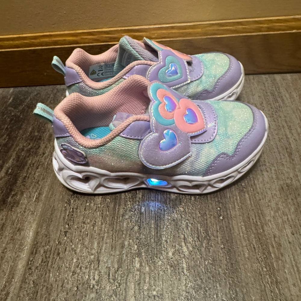 Sparkly Heart Kids Sketchers with Light-Up Soles Toddler 10